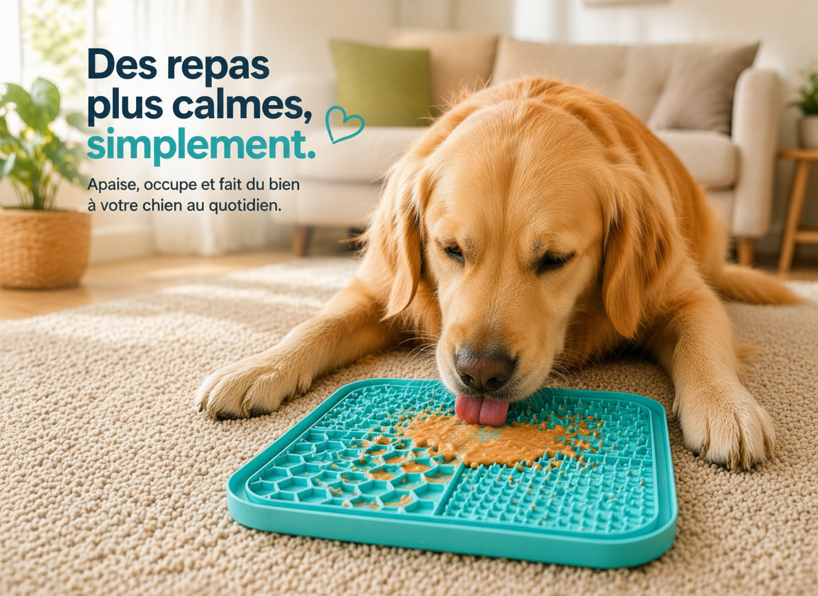 Tapis de léchage apaisant naturel pour chien