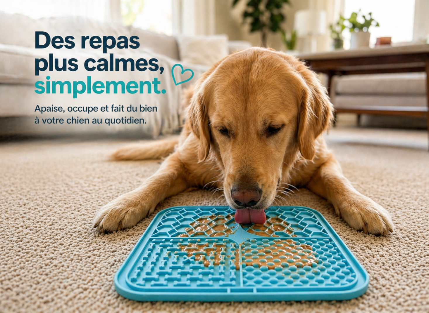 Tapis de léchage apaisant naturel