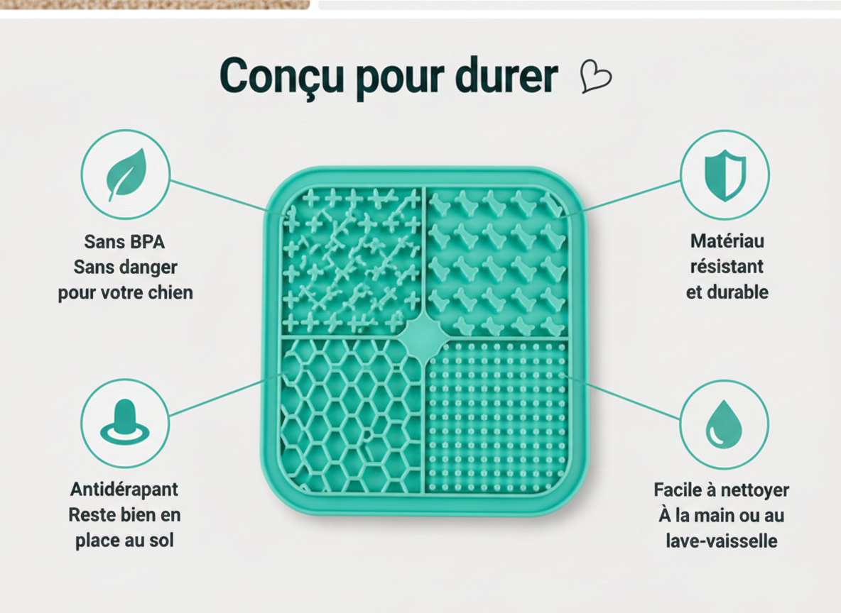 Tapis de léchage apaisant naturel pour chien