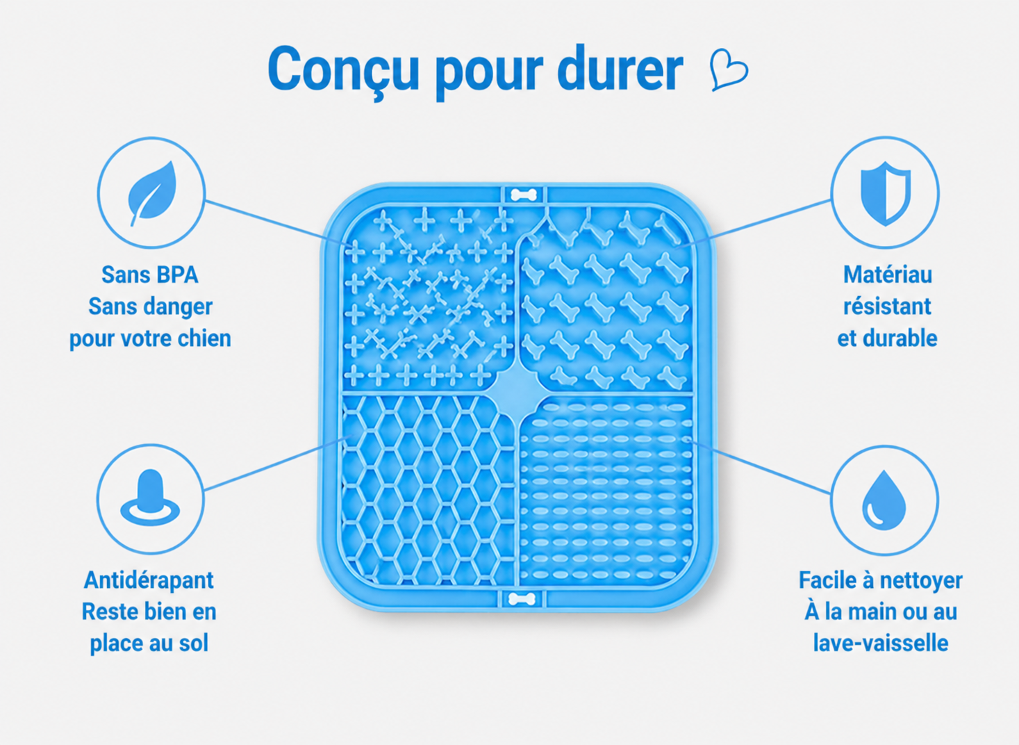 Tapis de léchage apaisant naturel