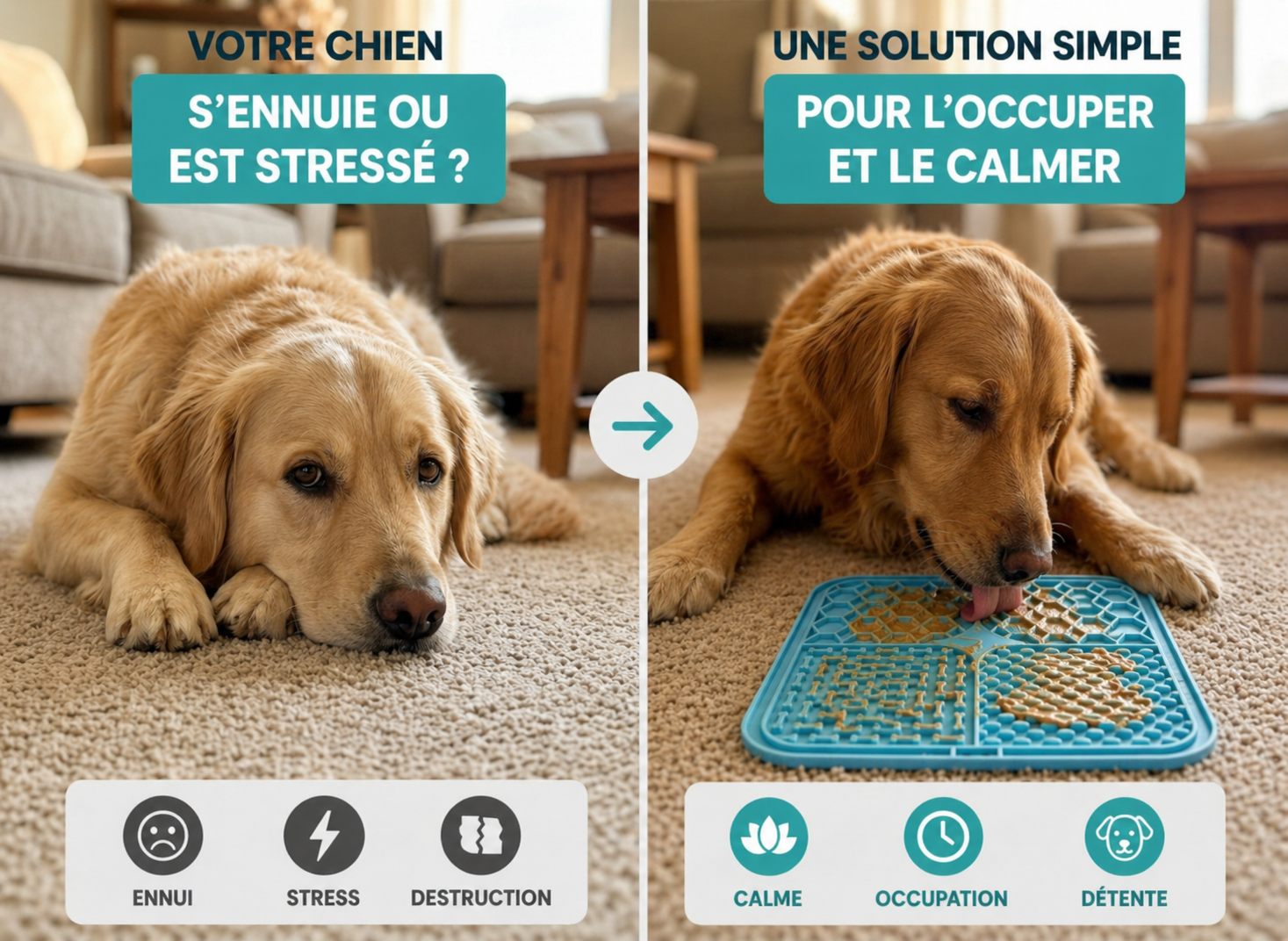 Tapis de léchage apaisant naturel